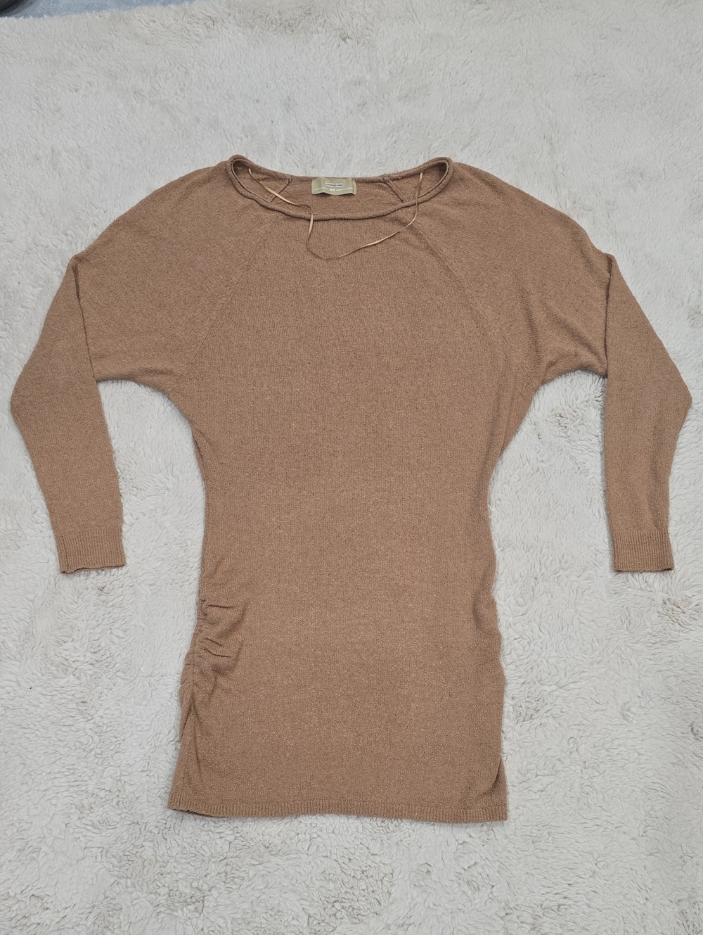Free People Camel Brown Long Sleeve Tunic Dress
